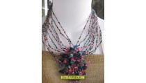 chokers necklaces beads multi strand pendants stone